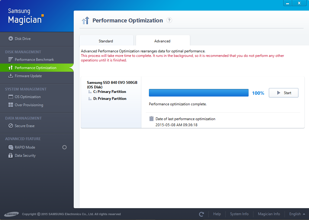 Samsung 840 EVO Performance Optimization Advanced.PNG