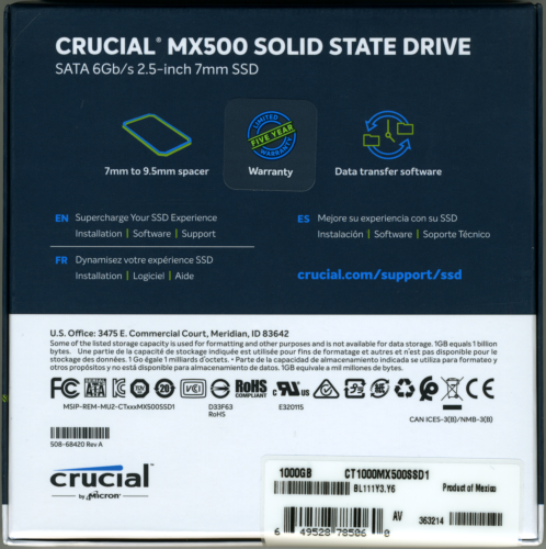 Crucial® MX500 Solid State Drive HTML Page