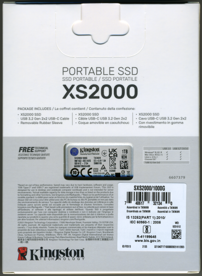  Box Contents and Physical Features - Kingston XS2000 Portable  Solid State Drive - Reviews